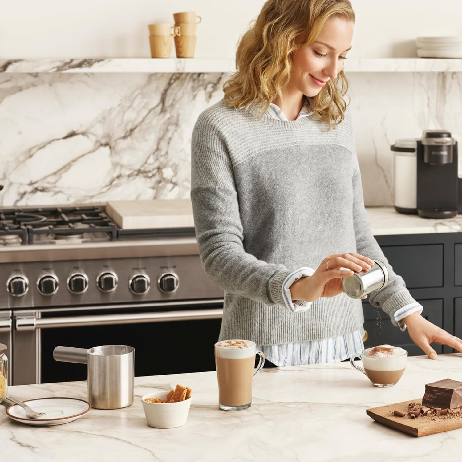 K-Cafe Single-Serve K-Cup Coffee Maker, Latte Maker and Cappuccino Maker, Comes with Dishwasher Safe Milk Frother, Coffee Shot Capability, Compatible with All  K-Cup Pods, Dark Charcoal