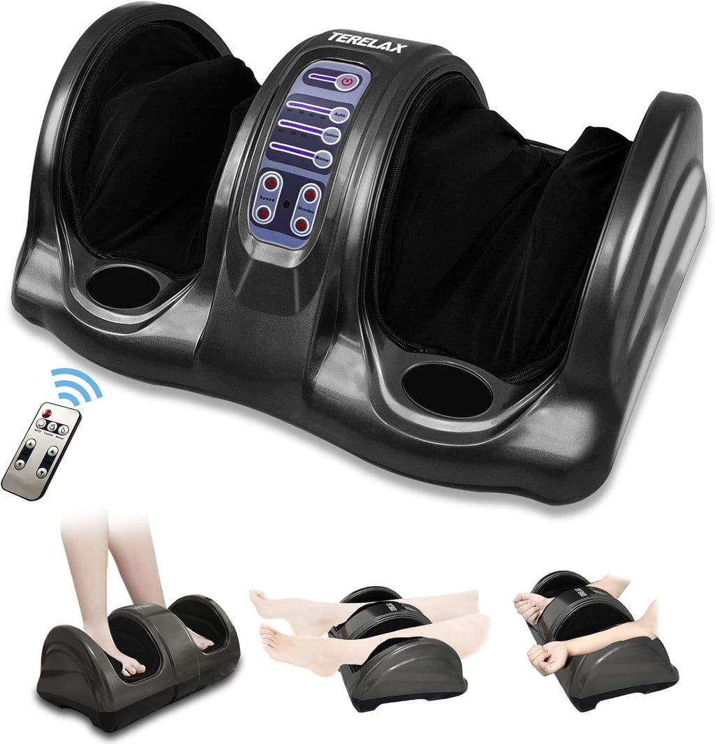 Foot Massager Machine, Shiatsu Foot and Calf Massager Plantar Nerve Pain Electric Deep Kneading Rolling Massage for Foot Leg Calf Arm Ankle with Remote