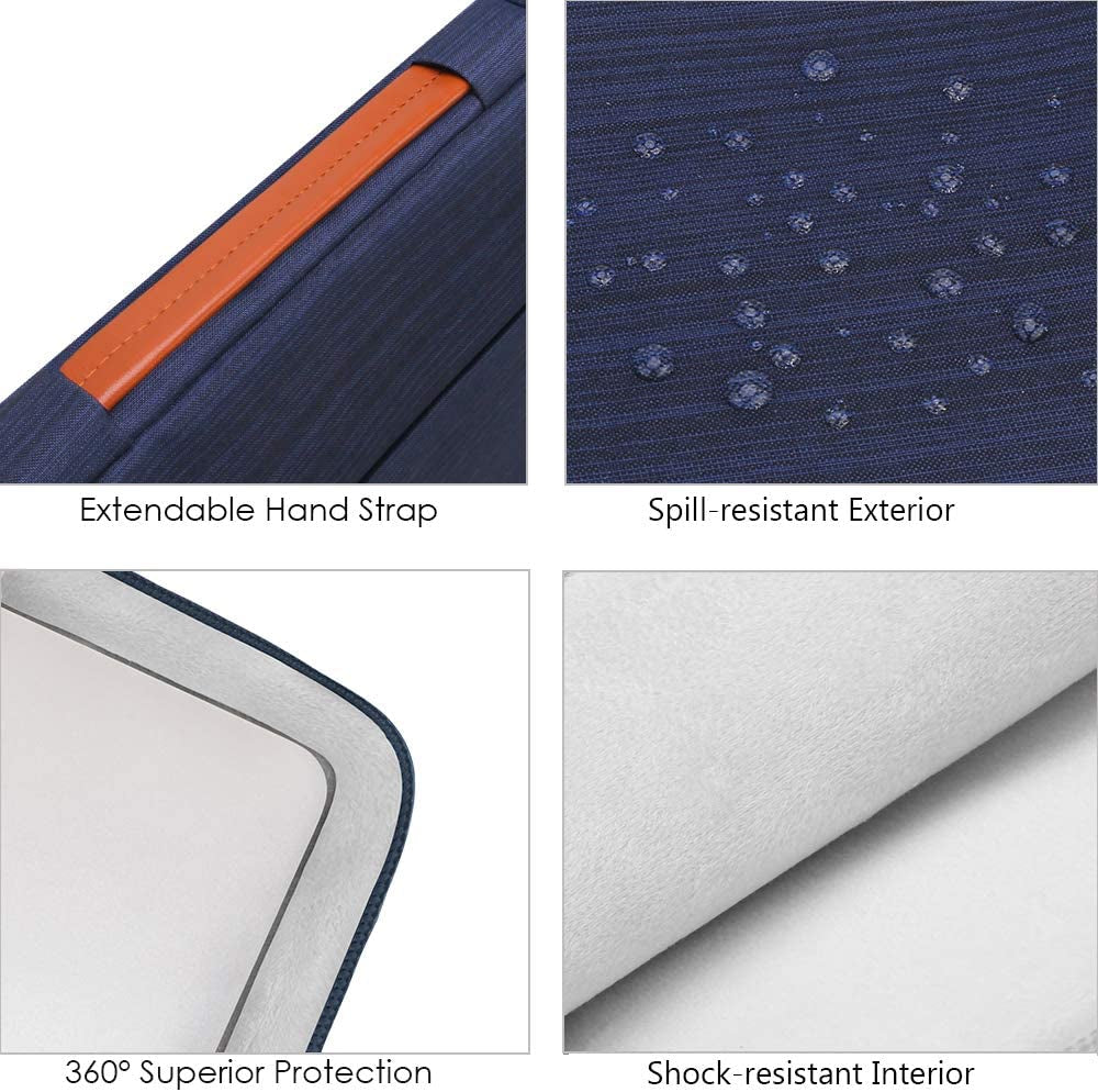 360° Protective Laptop Sleeve Case for 16 Inch Macbook Pro M5 Pro/Max A3428 A3429 (2026), M4/M3/M2/M1 A3403 A3186 A2991 A2780 A2485 A2141, 15 Inch Surface Laptop 7/6/5/4/3 Computer Bag, Blue