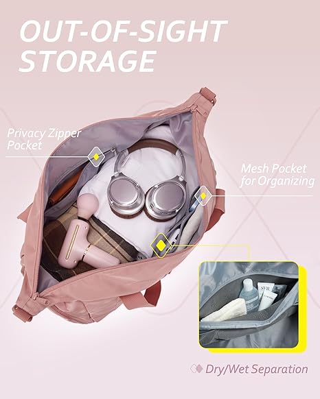 Small Duffle Bag with Wet Pocket & Shoes Bag,  Sports Gym Bag, Travel Duffle Bag for Men, Women, Girls and Kids, Lightweight and Waterproof(Black)