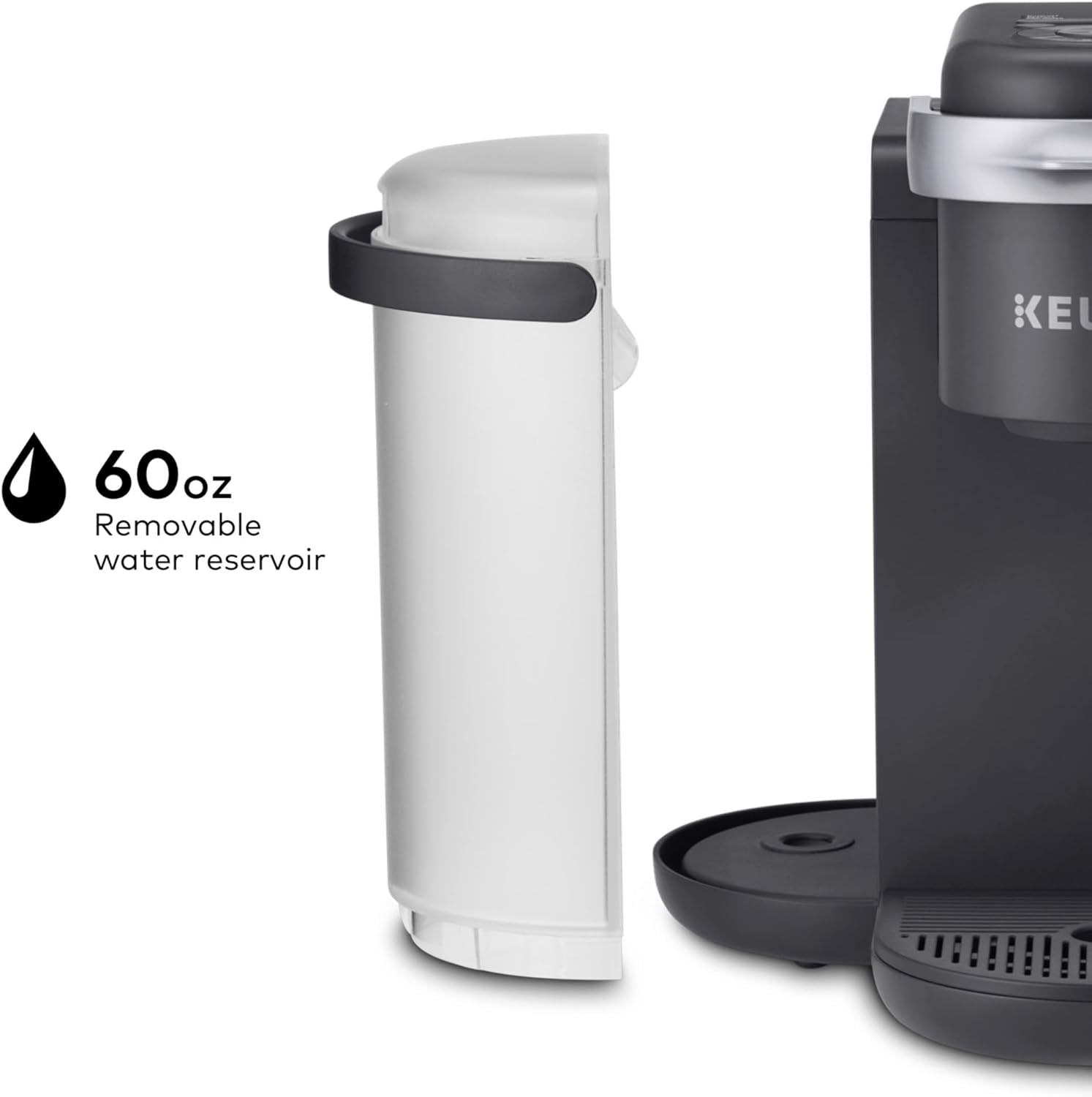 K-Cafe Single-Serve K-Cup Coffee Maker, Latte Maker and Cappuccino Maker, Comes with Dishwasher Safe Milk Frother, Coffee Shot Capability, Compatible with All  K-Cup Pods, Dark Charcoal